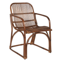 OSP Home Furnishings HAS-BRS Hastings Chair with Brown Stained Rattan Frame and Sled Base